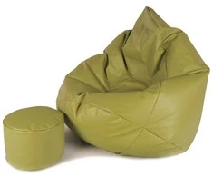 Sėdmaišis su pufu Mega Comfort XXL, dirbtinė oda, alyvuogių spalvos