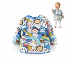 Seilinukas su rankovėmis, prijuostės seilinukas MilaBaby Retro Mėlyna