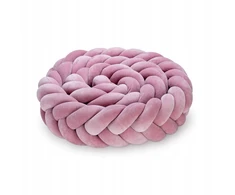 Senlove Ochraniacz do łóżeczka, warkocz, kłos, welur, 360cm, brudny róż blush