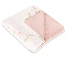 Rankšluostis Sensillo BLANKET CRUSHED MUSLIN 75x100 FLOWERS Rožinis