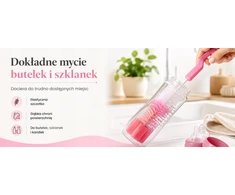 Šepetys buteliams, stiklinėms plauti, grafinas su kempine, 22 cm