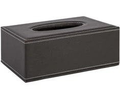 Home4You Servetėlių dėžutė Valteris 13,5x25xH9cm ruda dirbtine oda