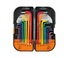 Šešiakampių ir „Torx“ raktų rinkinys HX 1,5–10 mm TX 10–50 18 vnt., daugiaspalvis / ilgas „DIY-HKBT42-LO/BOX“