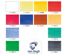 Set akvarelių - VAN GOGH - Plastikinė dėžutė 12 tūbelių 10 ml - Multicolor - Teptukas serija 191 nr. 6