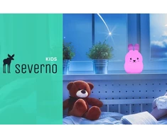 SEVERNO Kids SILIKONINĖ NAKTINĖ LEMPA VAIKAMS, MINKŠTA, SPALVINGA RGB LED USB XXL + NUOTOLINIO PULTAS