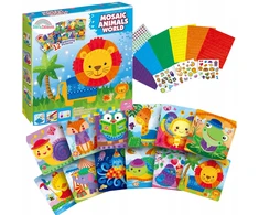 Sferazabawek Foam Mosaic ANIMALS 12in1 – kūrybinės iškarpų knygos formos ir spalvos