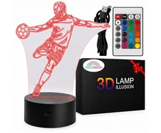 Sferazabawek Lampka Nocna 3D LED PIŁKARZ Rumbigo Pilot 16 Kolorów USB Prezent dla Chłopc