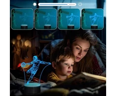 Sferazabawek Lampka Nocna 3D LED PIŁKARZ Rumbigo Pilot 16 Kolorów USB Prezent dla Chłopc