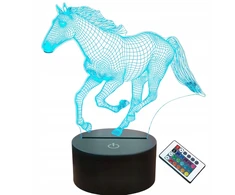 Sferazabawek Naktinė lempa 3D KOŃ LED ILUZJA PREZENT DLA DZIECI USB BATERIE + Pultas Sfera
