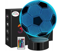 Sferazabawek Naktinė lempa PODŚWIETLANA 3D LED PIŁKA NOŻNA KABELIS USB + Pultas