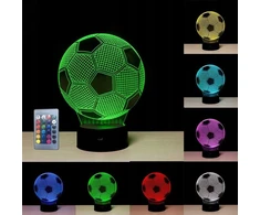 Sferazabawek Naktinė lempa PODŚWIETLANA 3D LED PIŁKA NOŻNA KABELIS USB + Pultas