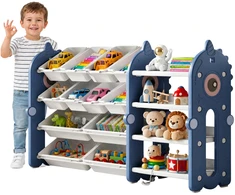 Shopek REGAŁ POJEMNIK ORGANIZER SZAFKA PÓŁKA NA ZABAWKI KSIĄŻKI DLA DZIECI 130cm