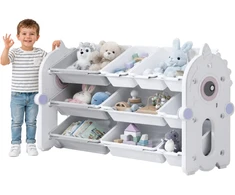 Shopek REGAŁ POJEMNIK ORGANIZER SZAFKA PÓŁKA NA ZABAWKI KSIĄŻKI DLA DZIECI 105cm