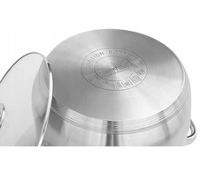 Sidabrinis plieno puodas 1,3 l / 14 cm storio plokščiadugnis ZILNER PREMIUM