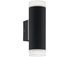 Sieninis lauko šviestuvas EGLO RIGA, IP54, GU10, 2x4,6W, 4000K, 2x400lm, juodas 7x12x22cm