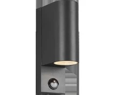 Sieninis lauko šviestuvas TRIO ROYA IP44 2xGU10 su judesio davikliu antracito sp 22x7x12cm