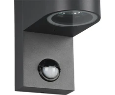 Sieninis lauko šviestuvas TRIO ROYA IP44 2xGU10 su judesio davikliu antracito sp 22x7x12cm
