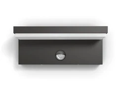 Sieninis LED lauko šviestuvas PHILIPS Bustan, IP44,9W, 4000K, 1000lm, su jud.,davikliu, antracito sp