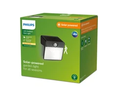 Sieninis LED lauko šviestuvas PHILIPS YARIXA įkraunamas saule 2,2W 2700K 250lm su davikliu