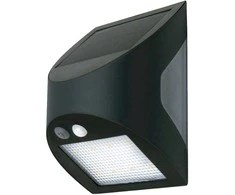 SpectorLight Sieninis LED lauko šviestuvas SPECTOR LIGHT, įkr., saulės energija, IP44,2,5W,7000K,220lm,juod., sp.