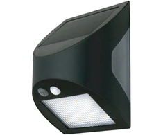 SpectorLight Sieninis LED lauko šviestuvas SPECTOR LIGHT, įkr., saulės energija, IP44,2,5W,7000K,220lm,juod., sp.