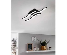 Sieninis šviestuvas Sieninis LED šviestuvas EGLO CABEZAS-E, 12W, 1480lm, 4000K, juodos sp, 43,5 x 7,5 x 11 cm