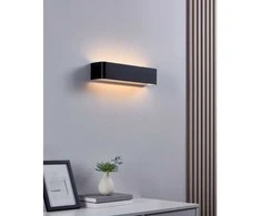 Sieninis šviestuvas Sieninis LED šviestuvas EGLO SANIA 4, 12 W, 1400 lm, 3000 K, juodos sp, 36,5 x 8 x 9 cm