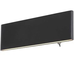 Sieninis šviestuvas Sieninis LED šviestuvas GLOBO Siegfried, 8W, 3000K, 240lm, juodos sp., 22,5 x 8 cm
