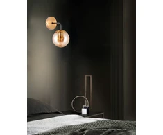 Sieninis šviestuvas G. LUX Amber, 1 x E27, žalvario/ juodos spalvos