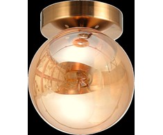 Sieninis šviestuvas G.LUX GT-380-1C-AB, 1xE27, gintaro sp, ø15x17,5cm, gaubtas gintaro sp