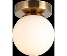 Sieninis šviestuvas G.LUX GT-390-1C-AB, 1xE27, gintaro sp, ø13x15,5cm, gaubtas baltos sp