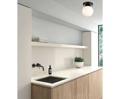 Sieninis šviestuvas G.LUX GT-390-1C-BL, 1xE27, juodos sp, ø13x15,5cm, gaubtas baltos sp