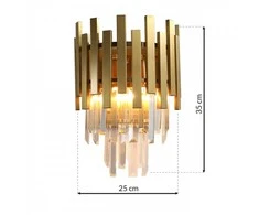Sieninis šviestuvas MILAGRO Aspen Gold, 2 x E14, max 40W, auksinės sp., 25 x 35 cm