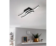 Sieninis šviestuvas Sieninis LED šviestuvas EGLO CABEZAS-E, 12W, 1480lm, 4000K, juodos sp, 43,5 x 7,5 x 11 cm