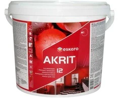 Sienų dažai ESKARO AKRIT 12, pusiau matiniai, baltos sp., A bazė, 2,85 l