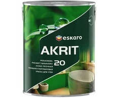 Sienų dažai ESKARO AKRIT 20, pusiau matiniai, baltos sp., A bazė, 2,85 l