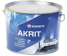 Sienų dažai ESKARO AKRIT 7, šilko matiniai, baltos sp., A bazė, 9,5 l