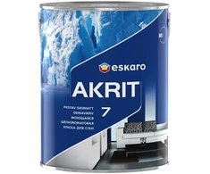 Sienų dažai ESKARO AKRIT 7, šilko matiniai, baltos sp., A bazė, 2,85 l
