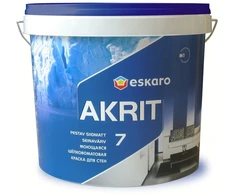 Sienų dažai ESKARO AKRIT 7, šilko matiniai, baltos sp., A bazė, 4,75 l