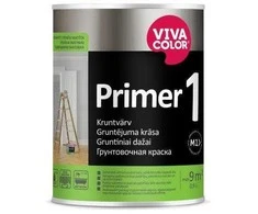 Vivacolor Sienų ir lubų gruntiniai dažai PRIMER 1, visiškai matiniai, baltos sp., AP bazė, 0,9 l