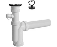 Plastbrno Sifonas virtuvei 1 1/2X50mm su išleidimo anga (Balta/Mėlyna)