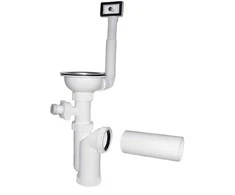 Plastbrno Sifonas virtuvės kriauklei 115 1/2X50mm su išbėgimu ir perpildymu