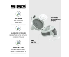 Gertuvė „Sigg WMB“ vieno viršutinio antracito uždarymas (vieno dydžio), atsarginė dalis „Sigg“ gėrimo buteliui, vienas pritaikytas naudoti ir nuotėkis -atsparus užraktas, pilkas