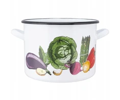 Silesia Atsarginis puodas didelis emaliuotas puodas Silezijos baltas Daržovės 24 cm 7,5 l
