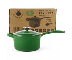 Silesia Emalia Emaliuotas ketaus puodas 17,5 cm žalios spalvos INDUKCINĖ DUJINĖ ORŠTINĖ