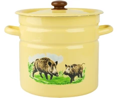 Silesia Emalia Emaliuotas puodas 12L tradicinis 22CM ŠERNAS PAPRASTAS SMOOTH GAS DIDELIS XXL