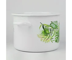 Silesia Emalia Emaliuotas puodas 5.5 L, "monstera" dizainas, 22 cm