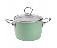 Mondex Silesia Emalia Tradicinis emaliuotas puodas MARYNA 2,3l, celadon, INDUKCINĖS DUJOS