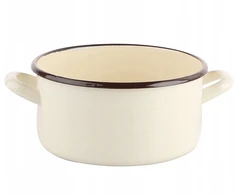 Altom Design Silesia Klasikinis smėlio spalvos emaliuotas metalinis puodas, 2,9L, 1 vnt