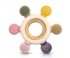 SILICONE TEETHER SENSORY BPA BE GĖLIŲ RAMINANČIOS dantenos
